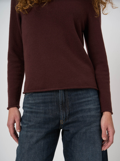 Medium-Weight Organic Cashmere Boat-Neck Sweater - Lava