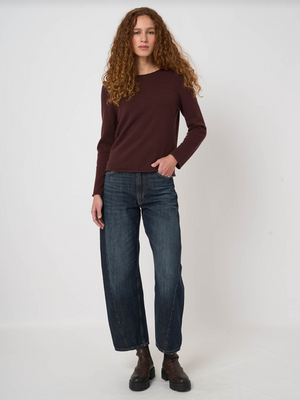 Medium-Weight Organic Cashmere Boat-Neck Sweater - Lava