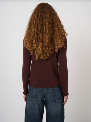Medium-Weight Organic Cashmere Boat-Neck Sweater - Lava