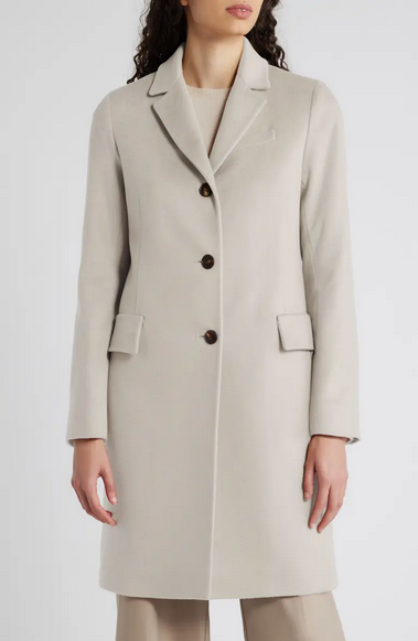Fleurette Notch Collar Italian Wool Coat