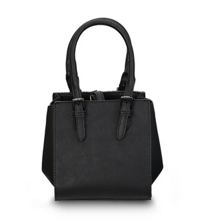 The Mini Caillie Tote - Black & Grey Herringbone