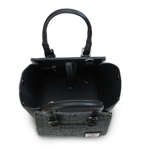 The Mini Caillie Tote - Black & Grey Herringbone