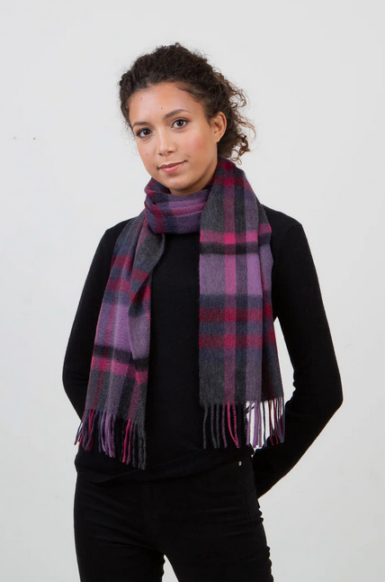 Cashmere Scarf Tartan 2 - Deep Purple