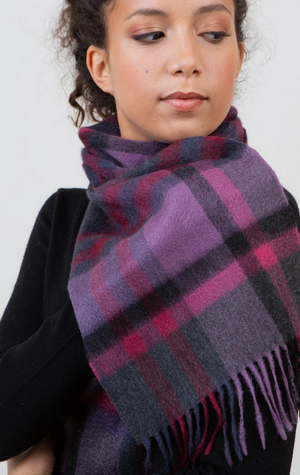 Cashmere Scarf Tartan 2 - Deep Purple