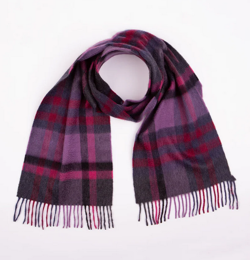 Cashmere Scarf Tartan 2 - Deep Purple