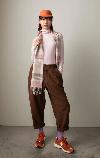 Cashmere Scarf Repeat Edge - Natural