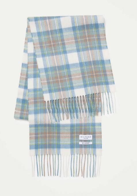 Cashmere Scarf Heritage Tartan - Muted Blue Stewart