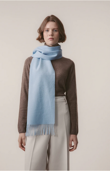 Kiltane Lambswool Scarf - Plain Blue