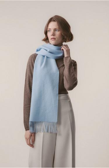 Kiltane Lambswool Scarf - Plain Blue
