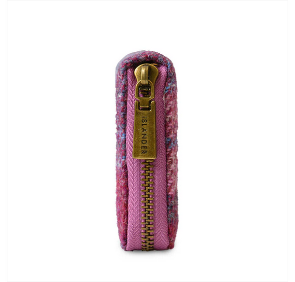 Large Zip Wallet - Pink & Blue Tartan