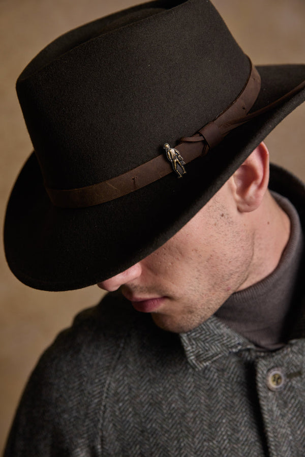 Unisex Boston Wool Felt Hat - Olive
