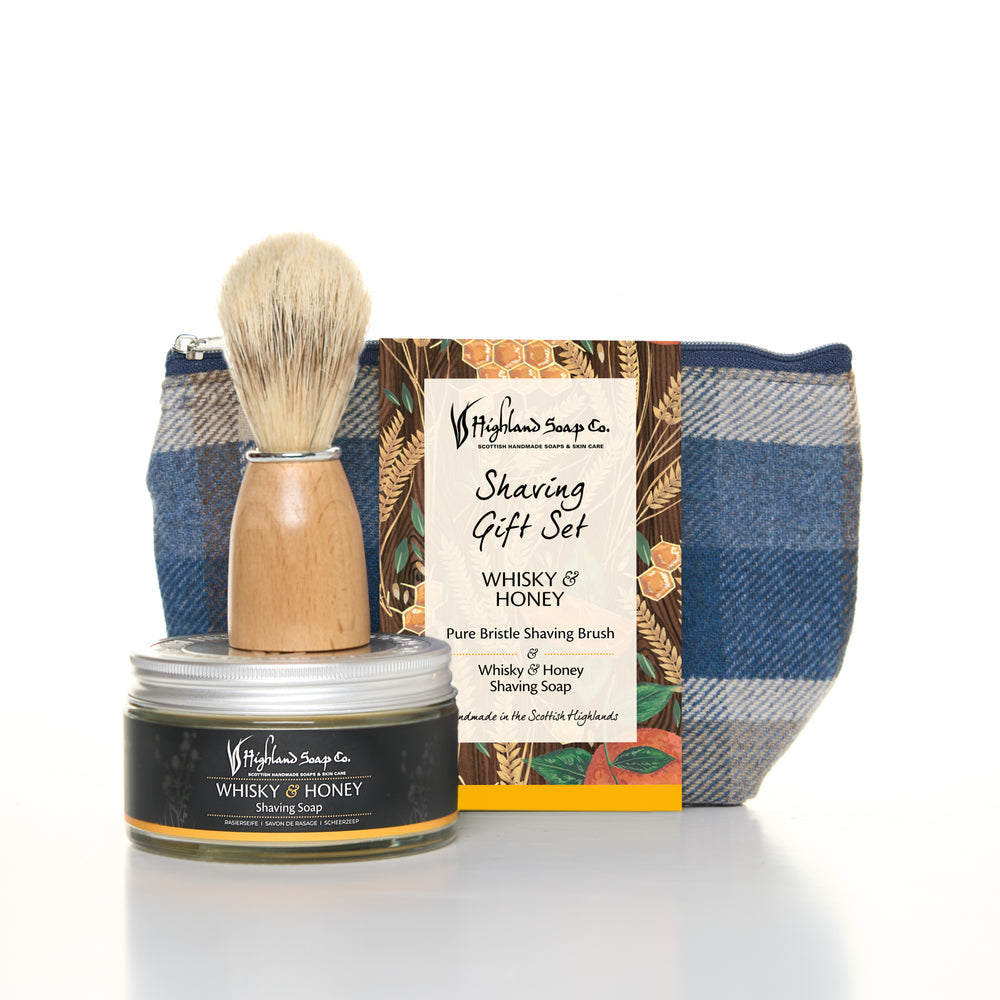 Whisky & Honey Wash Bag & Shaving Gift Set