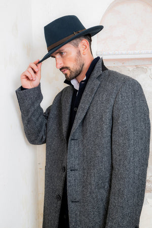 Unisex Boston Wool Felt Hat - Navy