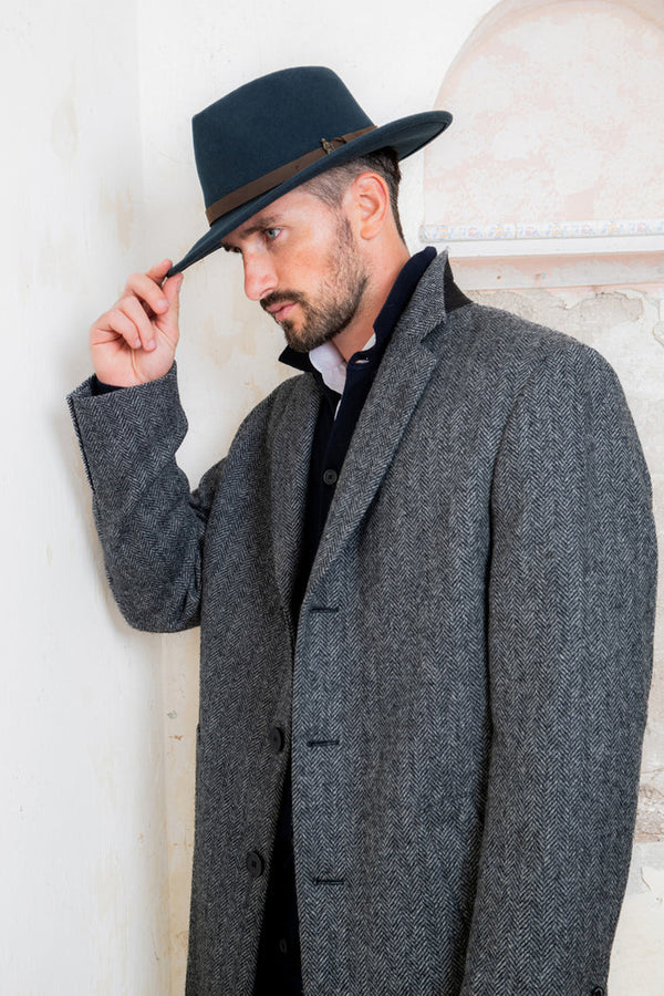 Unisex Boston Wool Felt Hat - Navy
