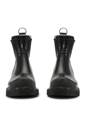 Short Rubber Boots w/ High Heel 47 - Black