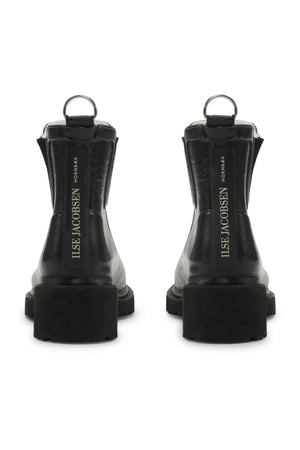 Short Rubber Boots w/ High Heel 47 - Black