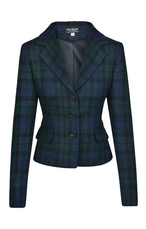Parker Harrish Tweed Peplum Jacket - Black Watch