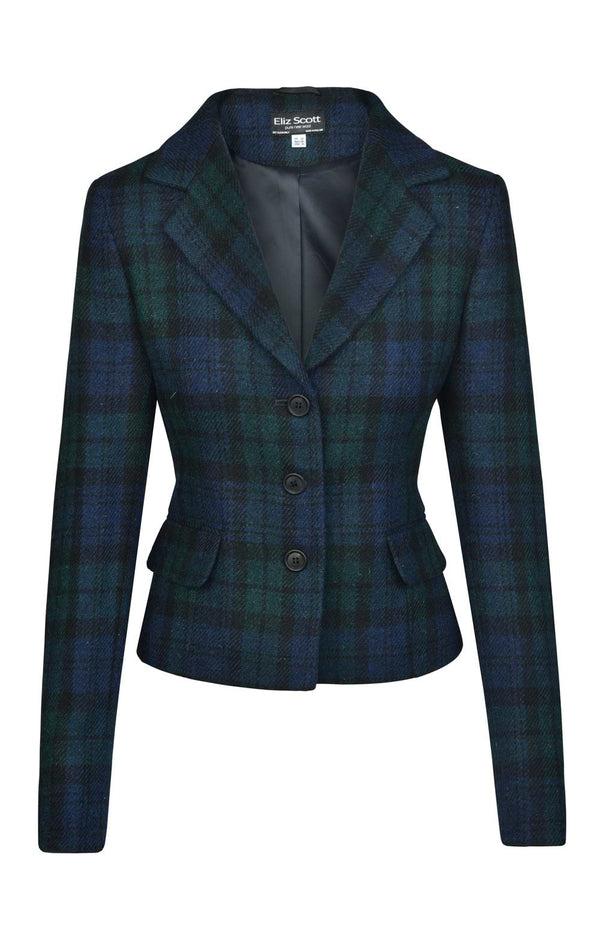 Parker Harrish Tweed Peplum Jacket - Black Watch
