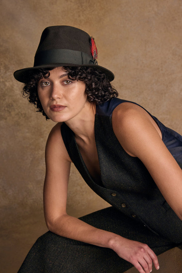 Unisex Kildare Felt Trilby Hat - Olive