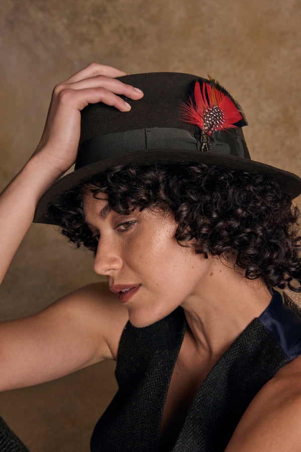 Unisex Kildare Felt Trilby Hat - Olive