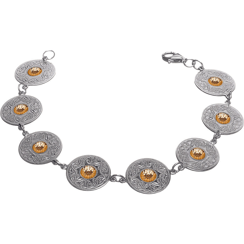 Celtic Warrior Disc Bracelet With 18K Bead