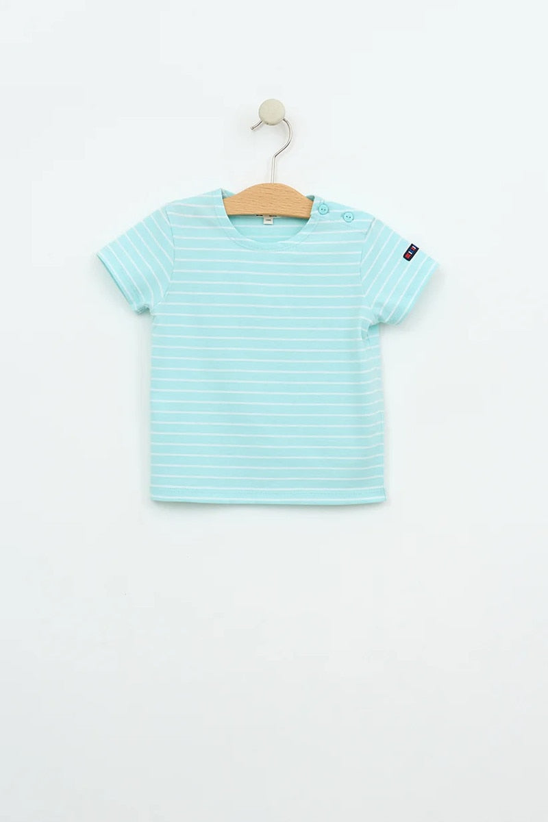 B2376 Short Sleeve Nautical Striped Shirt