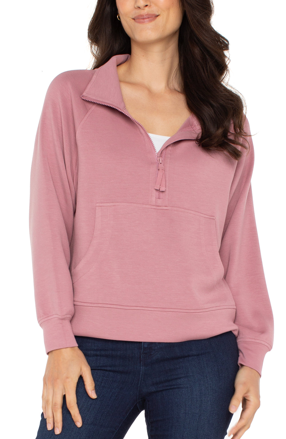 Athletic Zip Neck Popover