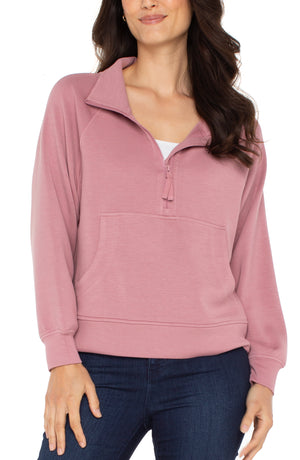 Athletic Zip Neck Popover