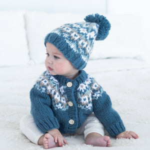 Fairisle Cardigan Sweater - Slate