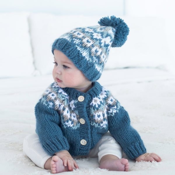 Fairisle Cardigan Sweater - Slate