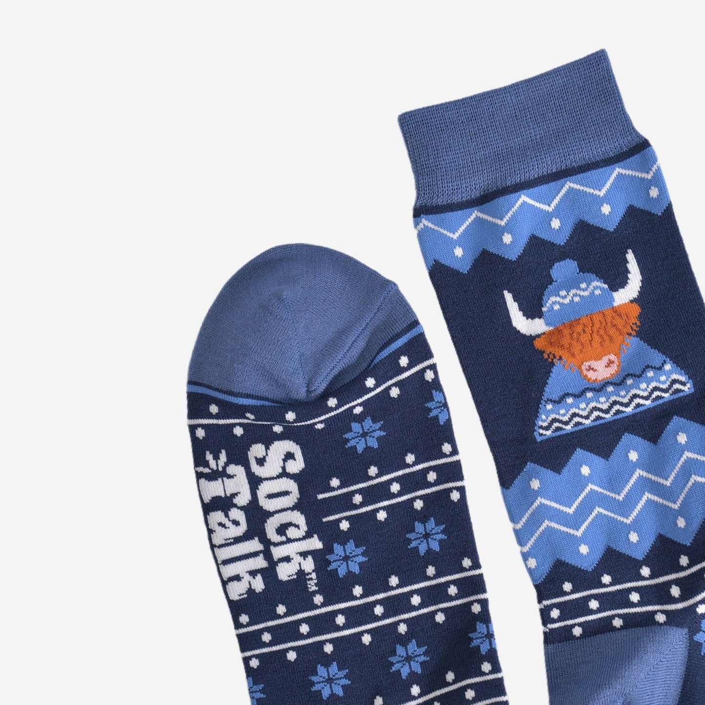 Men's Bamboo Socks - Blue, Highland Cow Hat and Jumper: UK 7-11 | EU 40.5-46 | US 8-12