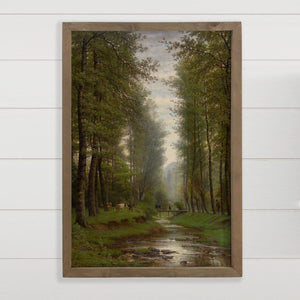 Brooke in the Forest - Cabin Canvas Art - Wood Framed Art: 12x18" Medium Canvas Art with Thick Wood Frame