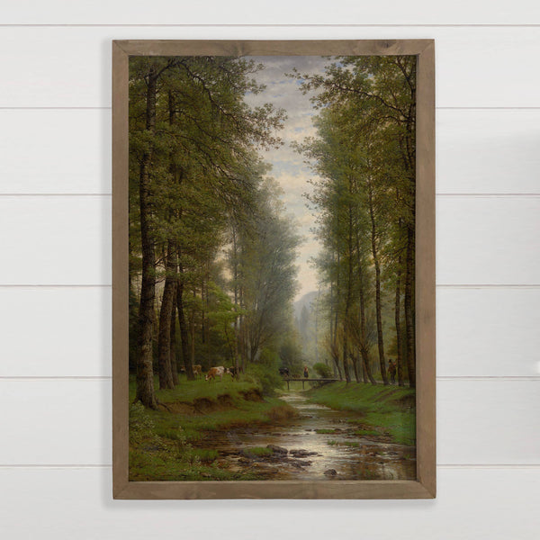 Brooke in the Forest - Cabin Canvas Art - Wood Framed Art: 12x18" Medium Canvas Art with Thick Wood Frame