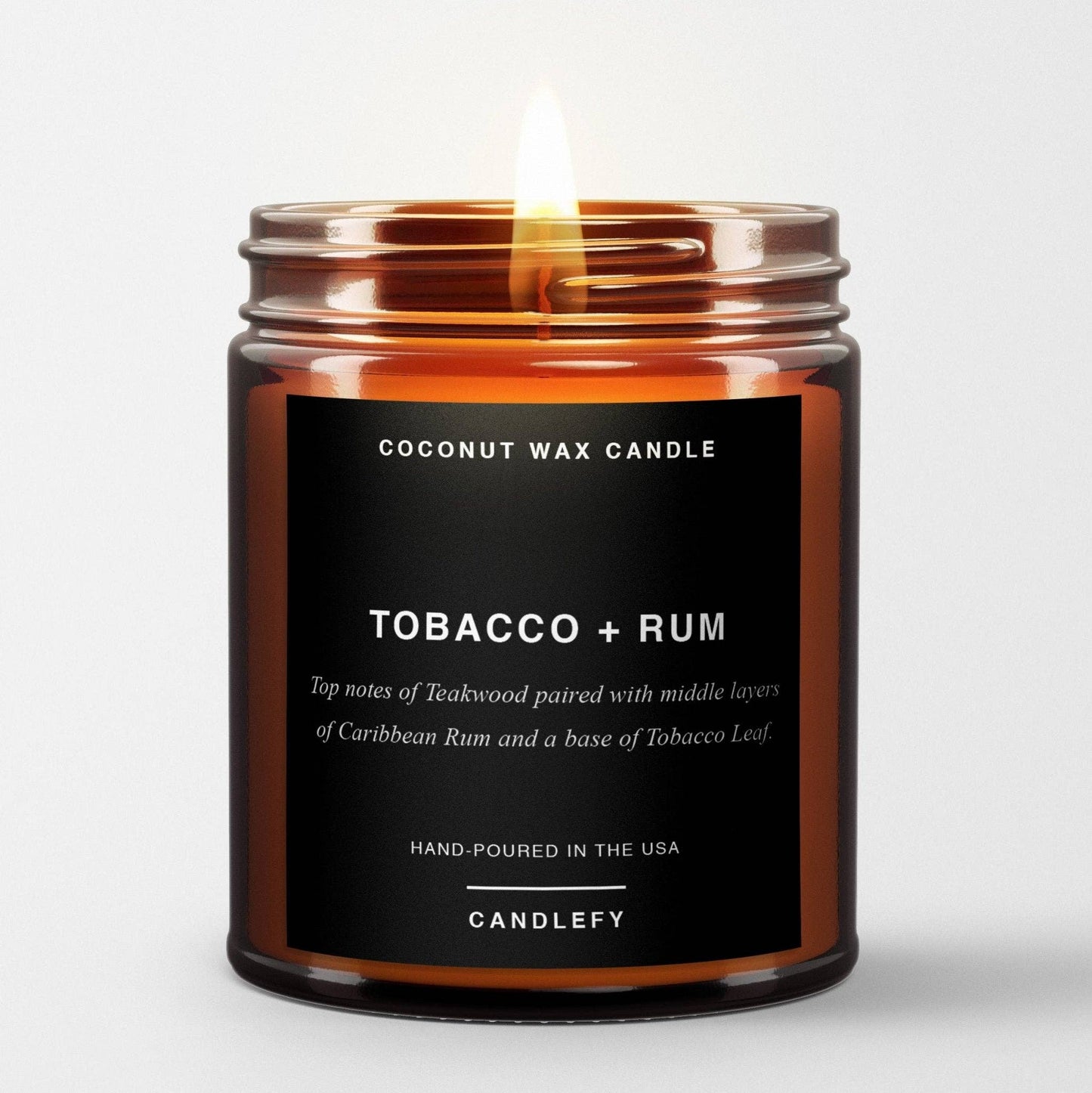 Tobacco + Rum Scented Candle - 1 Wick