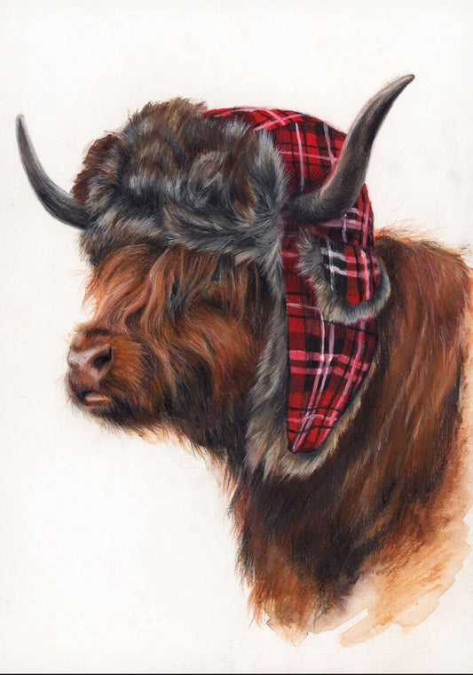 The Lumberjack Highland Cow Greeting Card