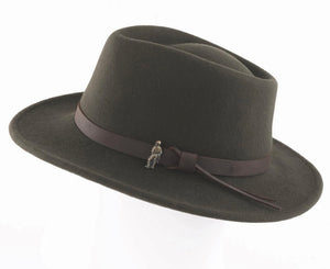 Unisex Boston Wool Felt Hat - Olive