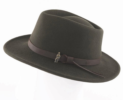 Unisex Boston Wool Felt Hat - Olive