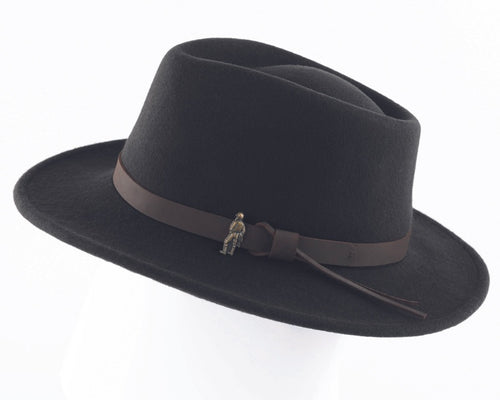 Unisex Boston Wool Felt Hat - Black