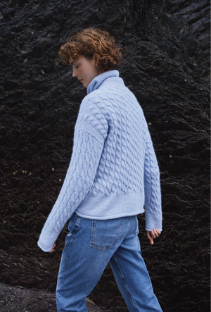 Fisherman out of Ireland Ladies Alpaca Funnel Neck Cable