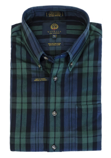 255404 Men's Cotton/Wool Blackwatch Shirt