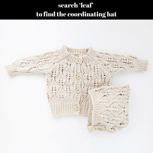 Leaf Lace Hand Knit Cardigan Sweater Natural Baby & Toddler