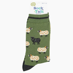 Men's Bamboo Socks - Green, Black Sheep: UK 7-11 | EU 40.5 -46 | US 8-12