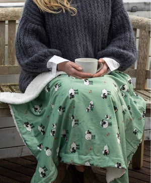 Fluffy Flock Green Lap Blanket - 28" x 39"