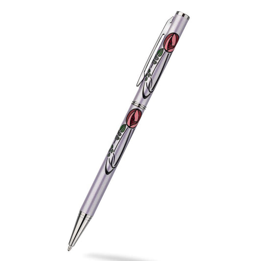 Rennie Mackintosh Teardrop Slim Rose Matte Lilac Slim Ballpoint Pen