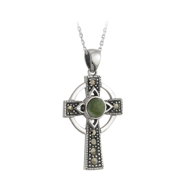 Connemara Marble Marcasite Pendant