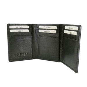 Sean Hand Stamped Leather Wallet - Black