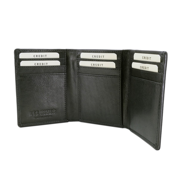 Sean Hand Stamped Leather Wallet - Black