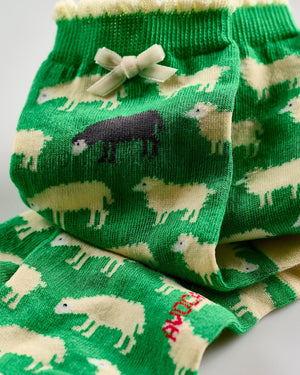 Cotton Socks - Emerald Sheep