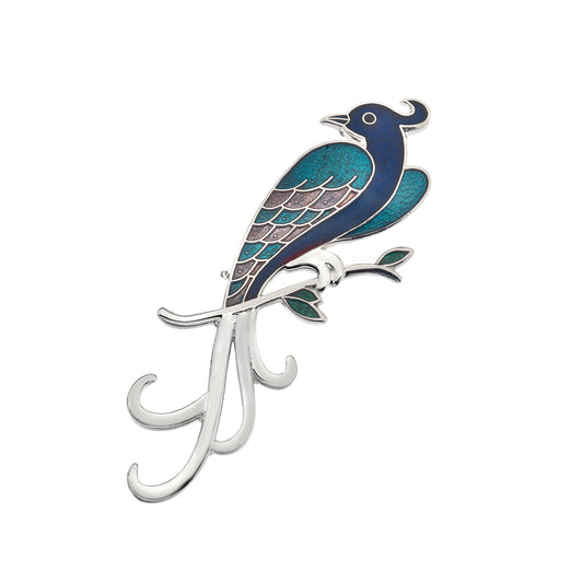 Blue Bird of Paradise Brooch - Blue & Turquoise