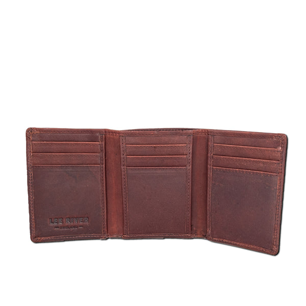 Sean Hand Stamped Leather Wallet - Brown